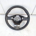 Volan piele cu comenzi VW Passat B7 / CC / B6, 3 spițe – module 3C8959538F (fără airbag)
